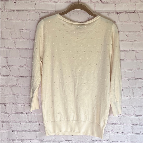Ann Taylor Soft Cream Crew Neck Lightweight Sweater Womans Size Large - Picture 4 of 4